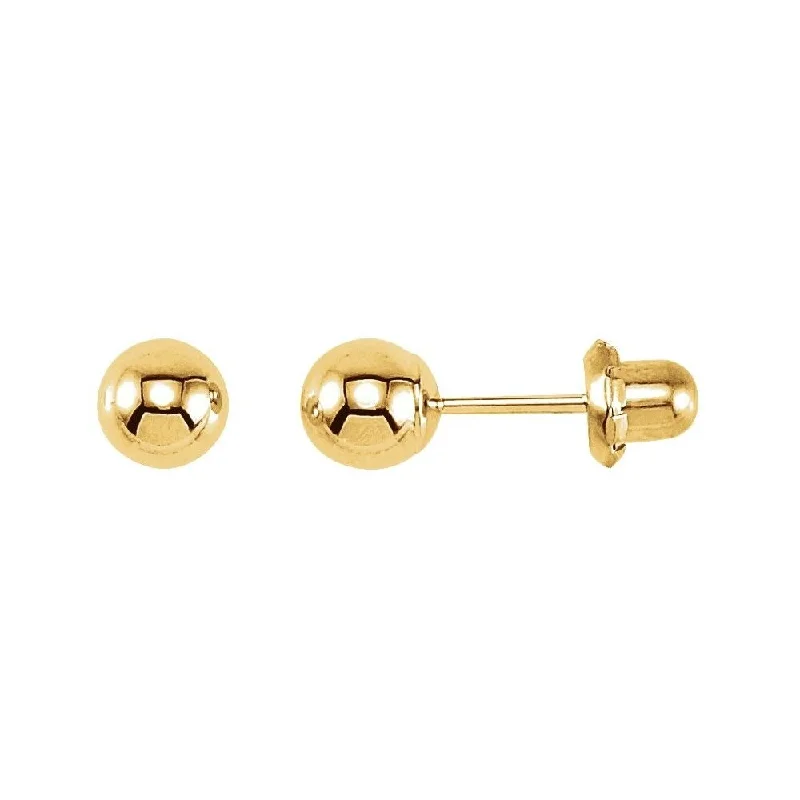 Best hoop earrings with geometric pendants for a modern, chic appeal-14k Yellow Gold Ball Stud Piercing Stud Earring for Women