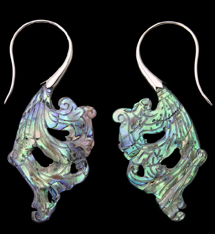 Best hoop earrings with snake-inspired designs for an edgy and fierce vibe-18G Lush White Brass Abalone Hangers / Earrings