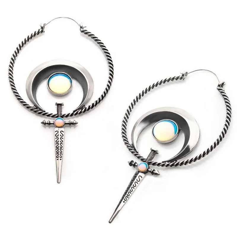 Hoop earrings with intricate designs for a unique and artistic appearance-20G Caliber Opalite Plug Hoops