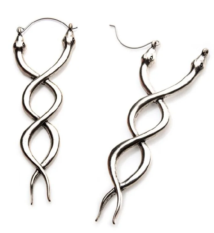 Best hoop earrings with geometric pendants for a modern, chic appeal-20G Twisted Snake Plug Hoops