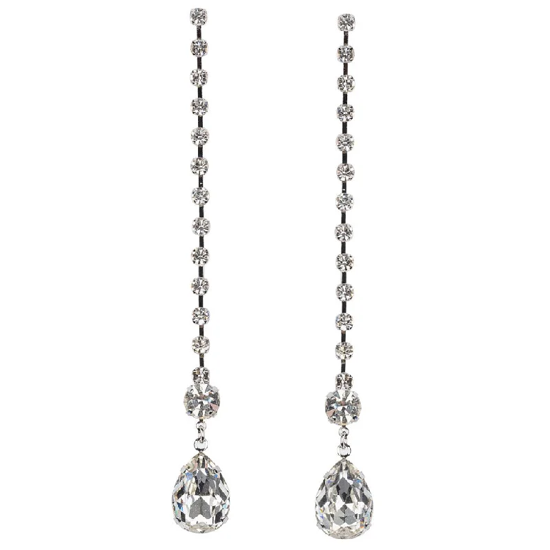 Best hoop earrings with detachable studs for a versatile and adjustable accessory-Crystal Teardrop Pierced Earrings