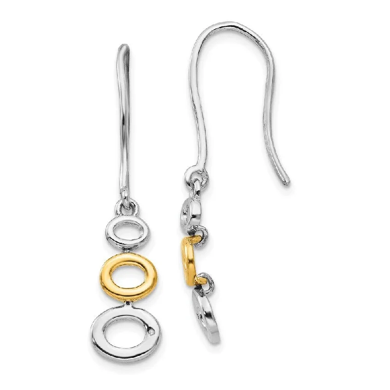 Hoop earrings with infinity loop designs for a continuous and eternal shape-925 Sterling Silver Gold-plated and Diamond Earrings (L-33 mm, W-8 mm)