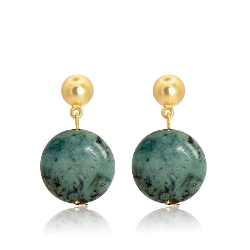 Hoop earrings with floral motifs for a feminine and nature-inspired look-African Jasper Dangle Earrings