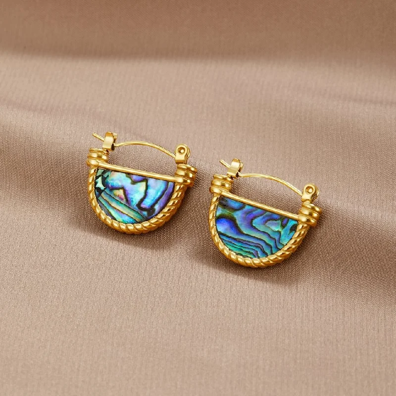 Best hoop earrings with asymmetrical designs for a fashion-forward, avant-garde look-Amalfi Turquoise Shell Earrings