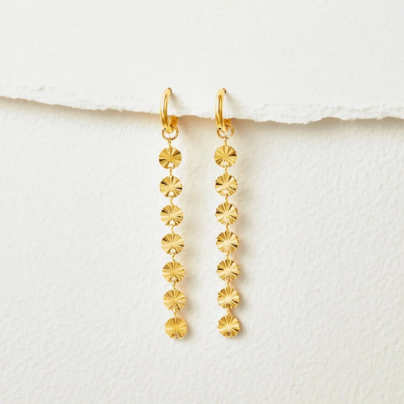 Hoop earrings with gold accents for a warm, elegant statement piece-Amari 18K Gold Disc Earrings