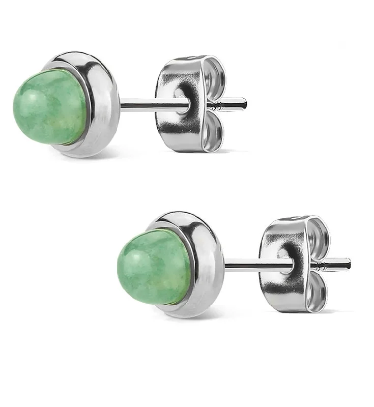 Best hoop earrings with floral designs for a feminine and delicate look-Aventurine Stone Earrings