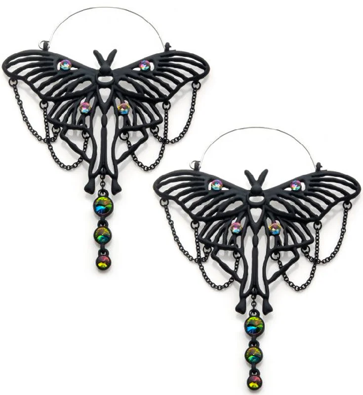 Hoop earrings with polished silver finish for a shiny, modern appeal-Chic Butterfly Plug Hoops