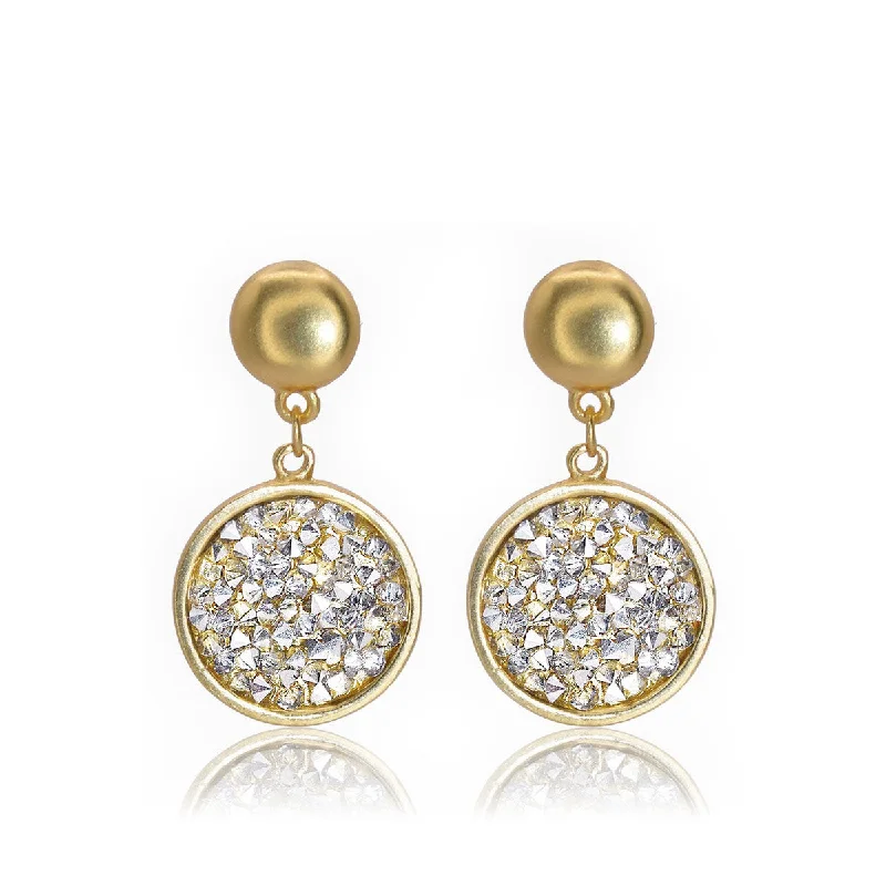 Hoop earrings with luxe velvet finishes for a rich and luxurious touch-Clear Crystal Cluster Earrings