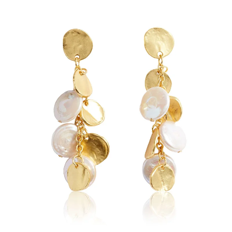 Best hoop earrings with minimal embellishments for a sleek and modern look-Mini Coin X Pearl Earrings