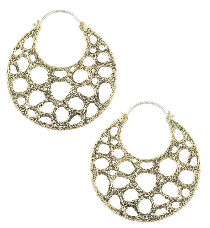 Best hoop earrings with detachable studs for a versatile and adjustable accessory-Coral Sponge Brass Hangers / Earrings