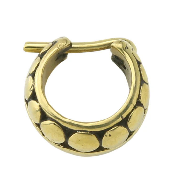 Best hoop earrings with braided leather for a rustic, stylish finish-Couloir Brass Hinged Ring