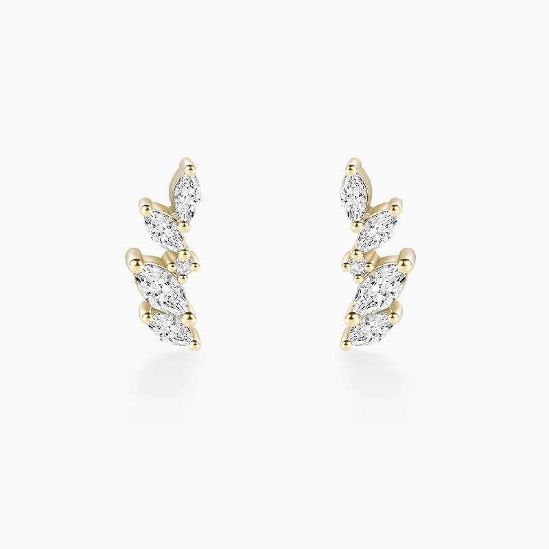 Best hoop earrings with marbled designs for a trendy and artistic effect-Dainty Moissanite Earrings