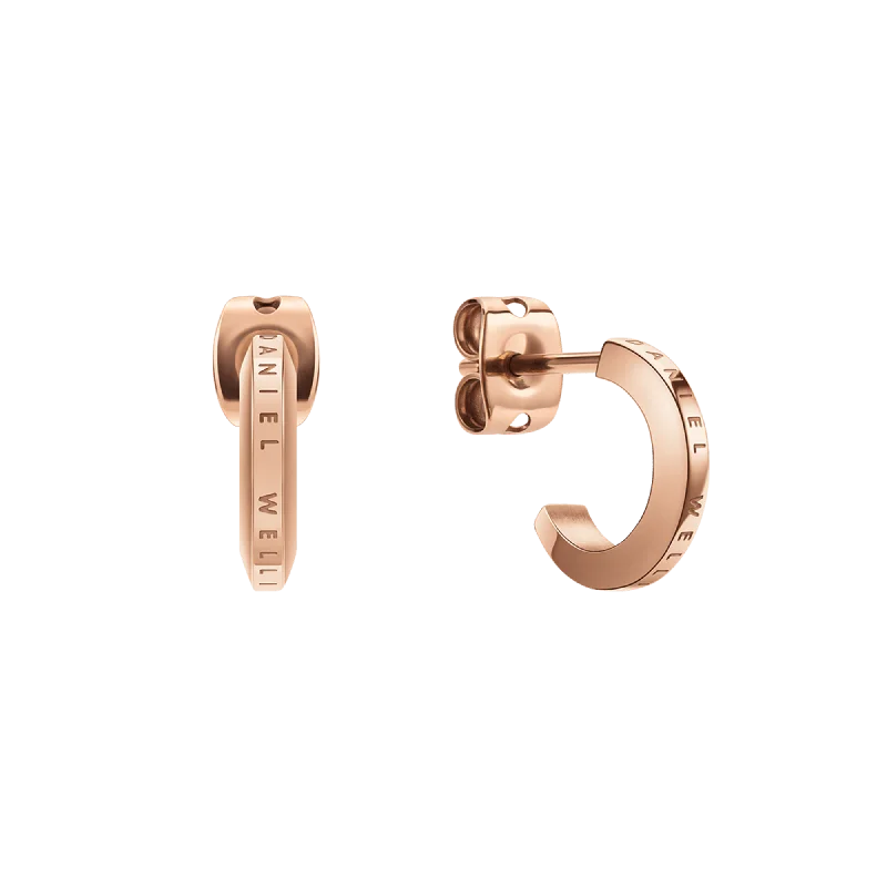 Hoop earrings with pearl accents for a chic and classic style-Elan Earrings Rose Gold