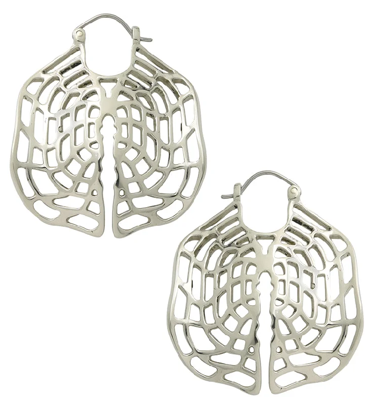 Best hoop earrings with vintage rhinestone embellishments for a retro-glam effect-Xylem Geometric White Brass Hangers / Earrings