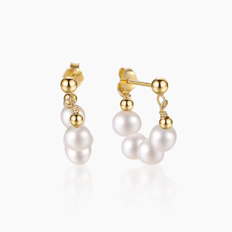 Best hoop earrings with intricate beaded details for a textured, stylish appearance-Gold Plated Baroque Pearl Earrings