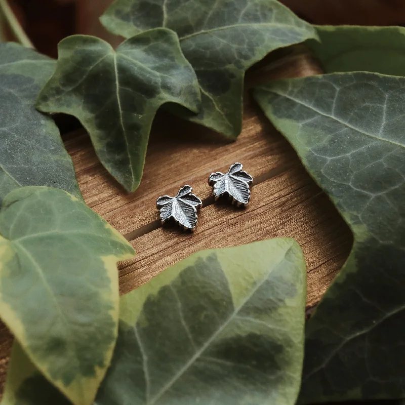 Hoop earrings with open designs for a modern, lighthearted vibe-Hedera Ivy Mini Studs