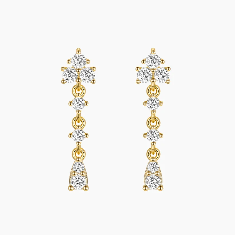 Hoop earrings with textured finishes for a vintage and classic style-Irregular CZ Pave Dangle Earrings