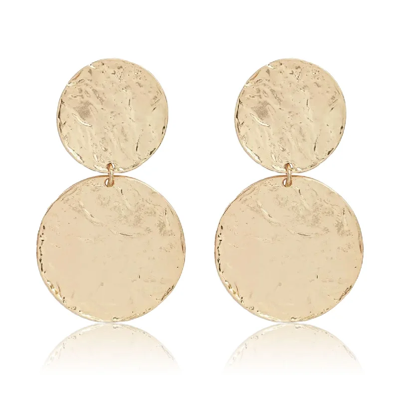 Best hoop earrings with gemstone accents for a colorful and elegant appearance-Hammered Disc Earrings