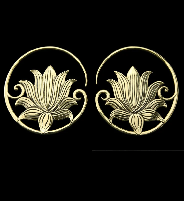 Best hoop earrings with detachable studs for a versatile and adjustable accessory-Lotus Brass Hangers