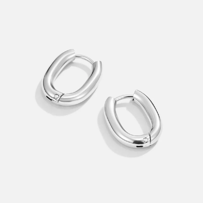 Hoop earrings with floral motifs for a feminine and nature-inspired look-Madison Silver Hoop Earrings