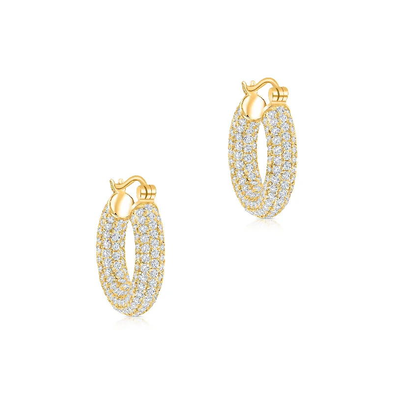 Medium hoop earrings for an everyday look with the perfect balance of style-Pavé Chunky Hoops