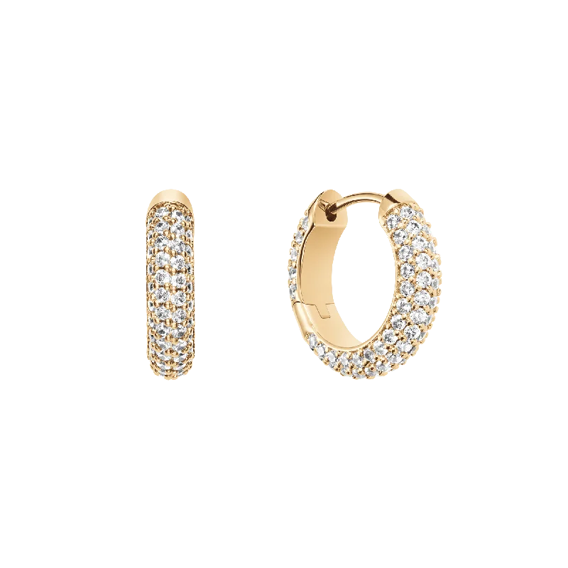 Best hoop earrings with stacked layers for a dimensional and bold look-Pavé Crystal Earrings Gold