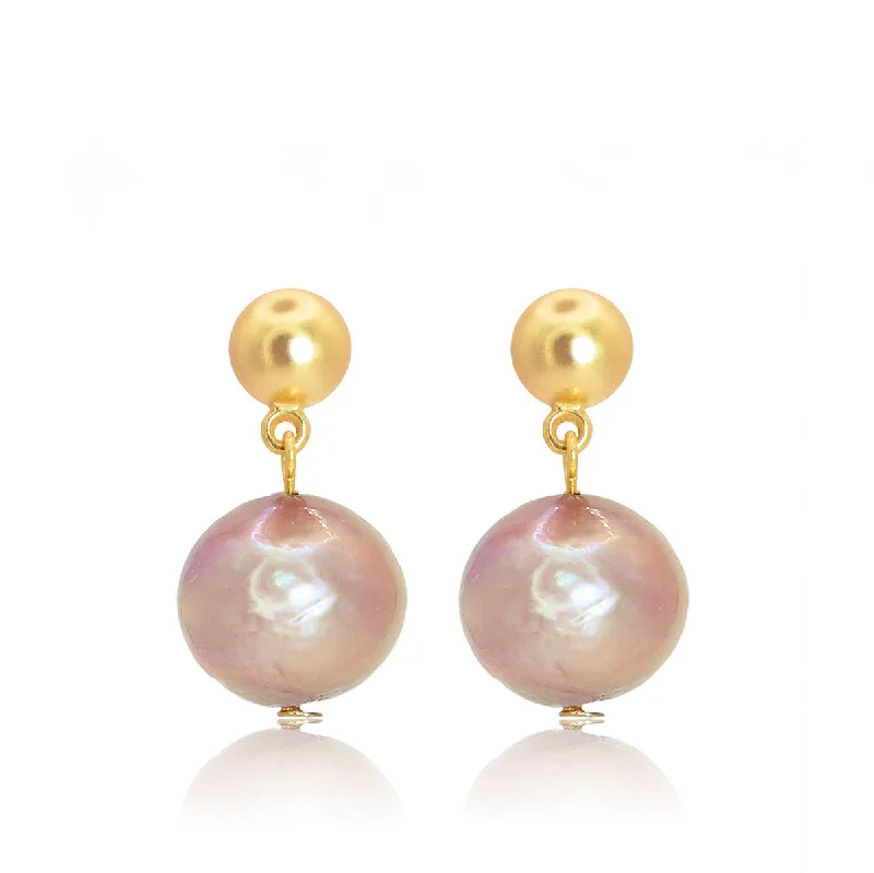 Hoop earrings with leather accents for a sleek and bold combination-Pink Pearl Earrings