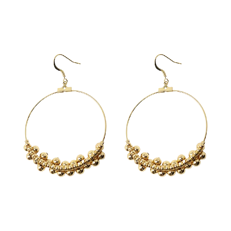 Best hoop earrings with matte finish for a sophisticated, understated design-Polished Gold Circle Hoop Fishhook Earrings