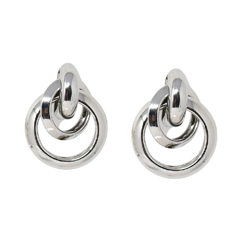 Hoop earrings with polished metal for a shiny and high-quality finish-Polished Silver Love Knot Earring