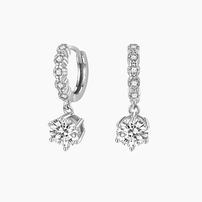 Medium hoop earrings for an everyday look with the perfect balance of style-S925 Cubic Zirconia Charm Huggie