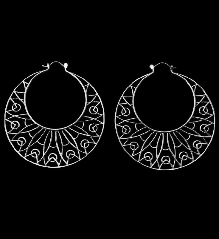 Best hoop earrings with floral designs for a feminine and delicate look-Silver Regalia Titanium Hangers - Earrings