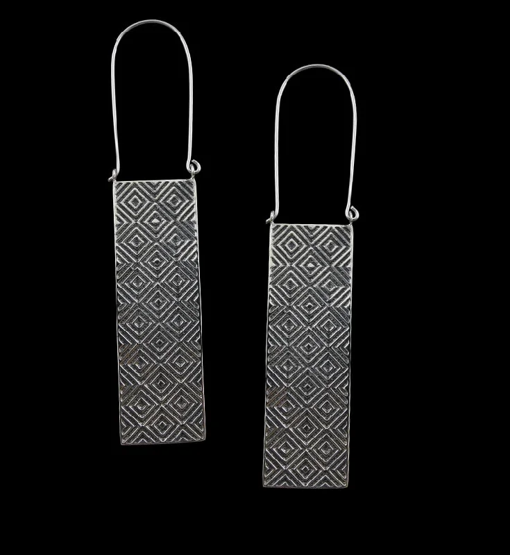 Medium hoop earrings for an everyday look with the perfect balance of style-Silver Trellis Titanium Hangers - Earrings