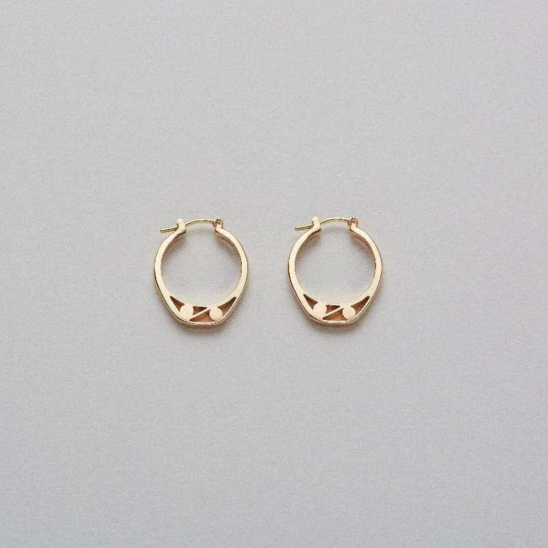 Best hoop earrings with delicate chain details for a trendy and stylish design-Slice of Ring Earrings DUE in Gold