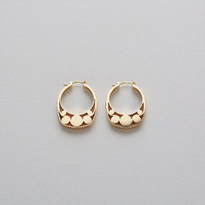 Hoop earrings with rhinestone embellishments for a glamorous and sparkling look-Slice of Ring Earrings QUATRO in Gold