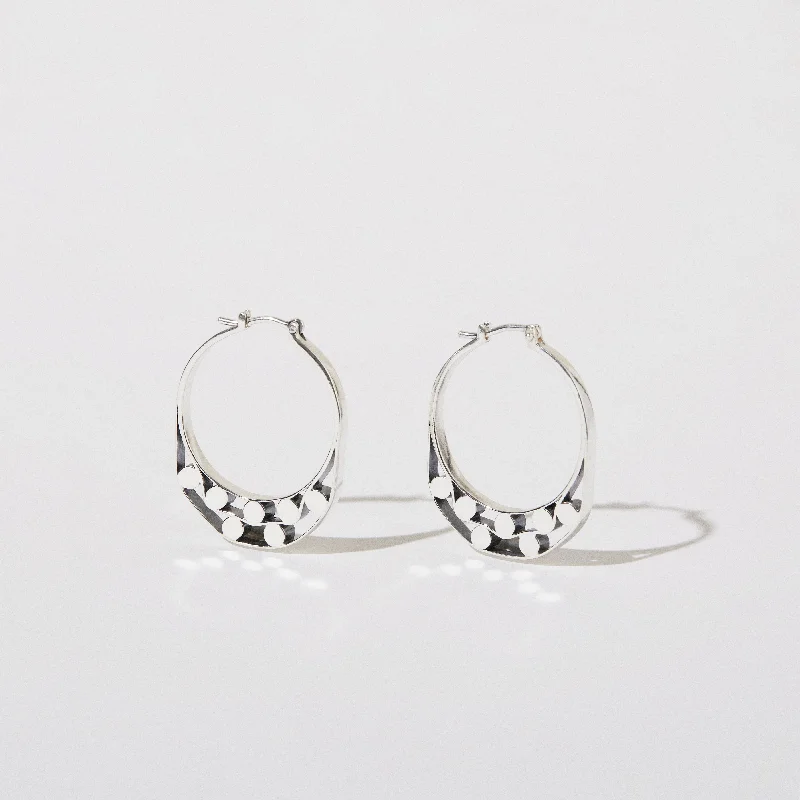 Best hoop earrings with turquoise stones for a bohemian-inspired vibe-Slice of Ring Earrings QUATRO in Silver