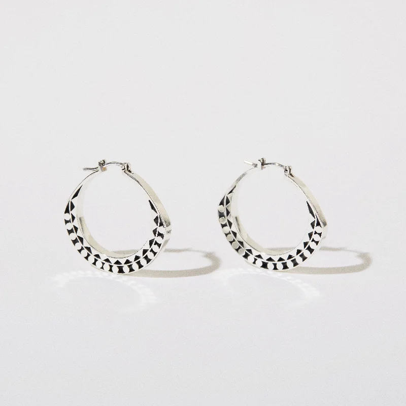 Best hoop earrings with snake chain details for a sleek and modern touch-Slice of Ring Earrings SEI in Silver