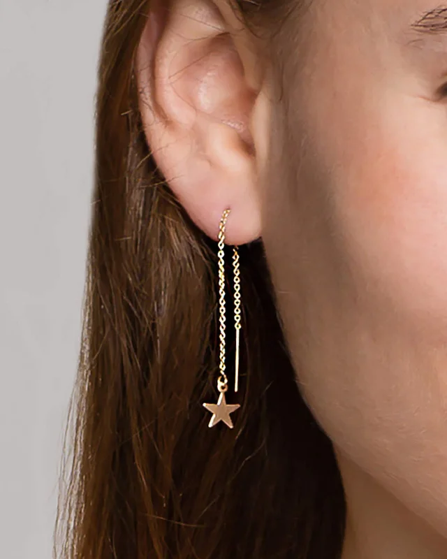 Best hoop earrings with twisted rope designs for a nautical-inspired style-Star Thread Earrings