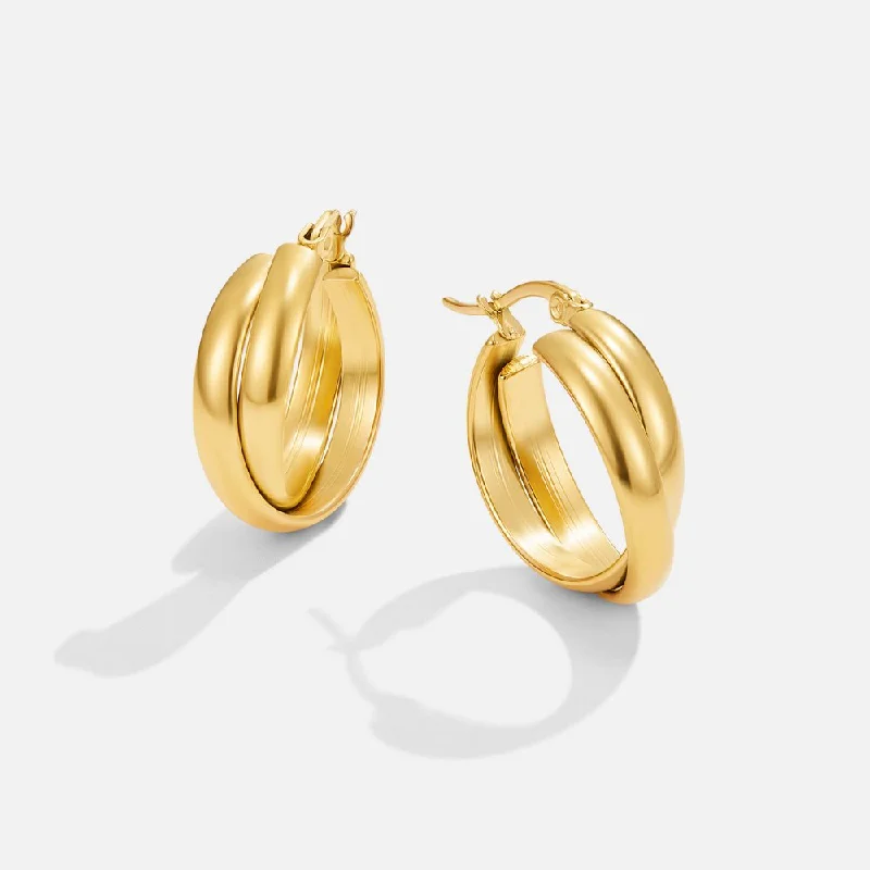 Hoop earrings with textured gold for a refined and sophisticated aesthetic-Talia Gold Hoop Earrings