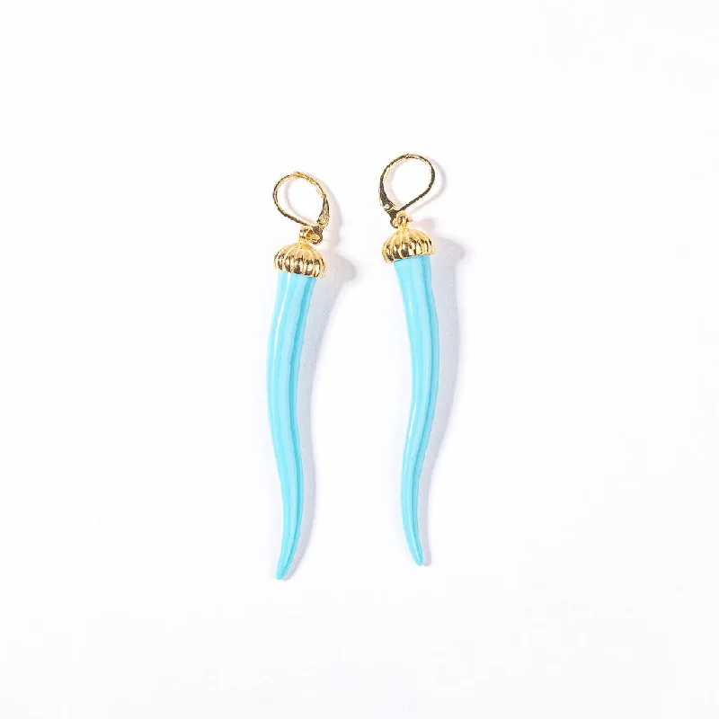 Small hoop earrings for a delicate and understated everyday wear-Turquoise Pepper Gold Wire Earring