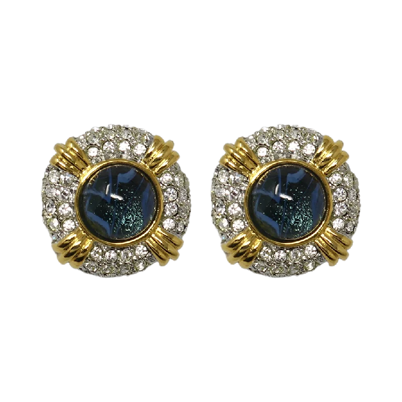 Best hoop earrings with geometric pendants for a modern, chic appeal-Two Tone Sapphire Crystal Earring