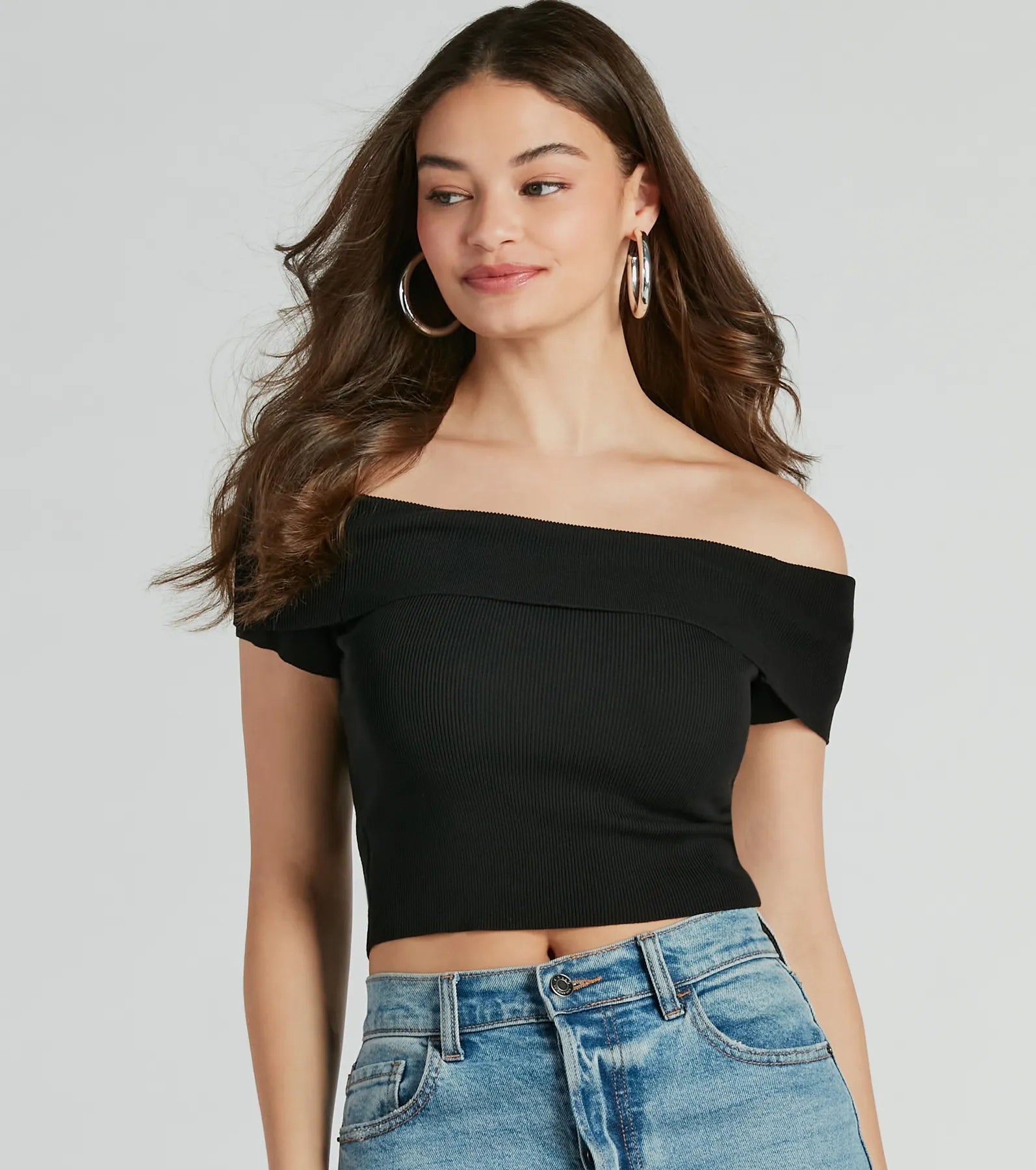 Best necklaces and pendants with layered designs for a chic, stacked look-Essential Sweetie Off-The-Shoulder Tube Crop Top