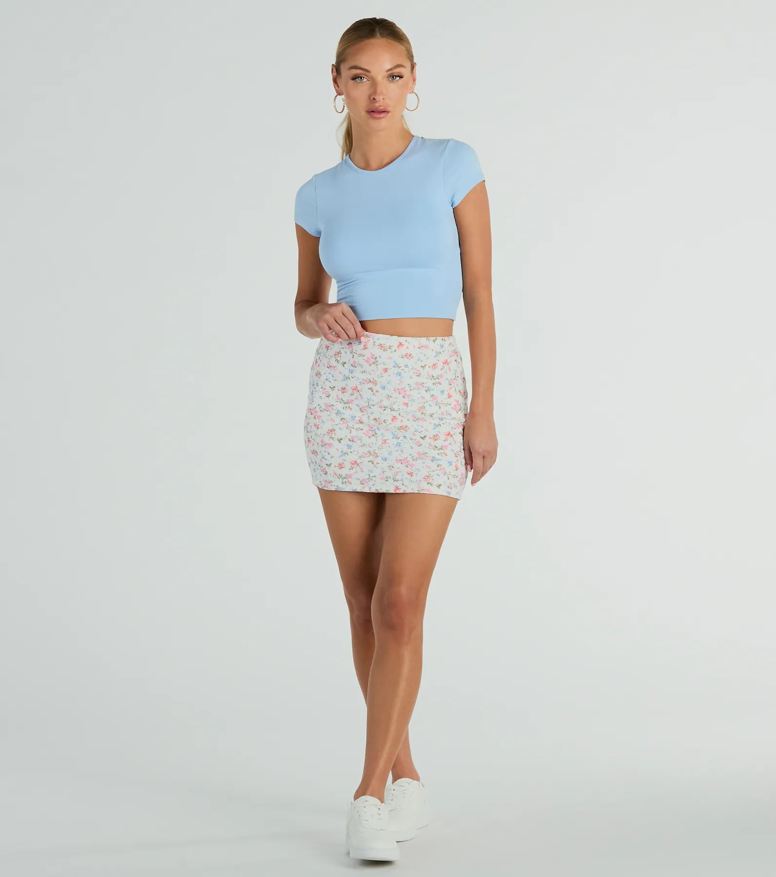 Necklaces and pendants with lotus flower designs for a spiritual, peaceful vibe-In The Valley High Rise Floral Eyelet Mini Skirt