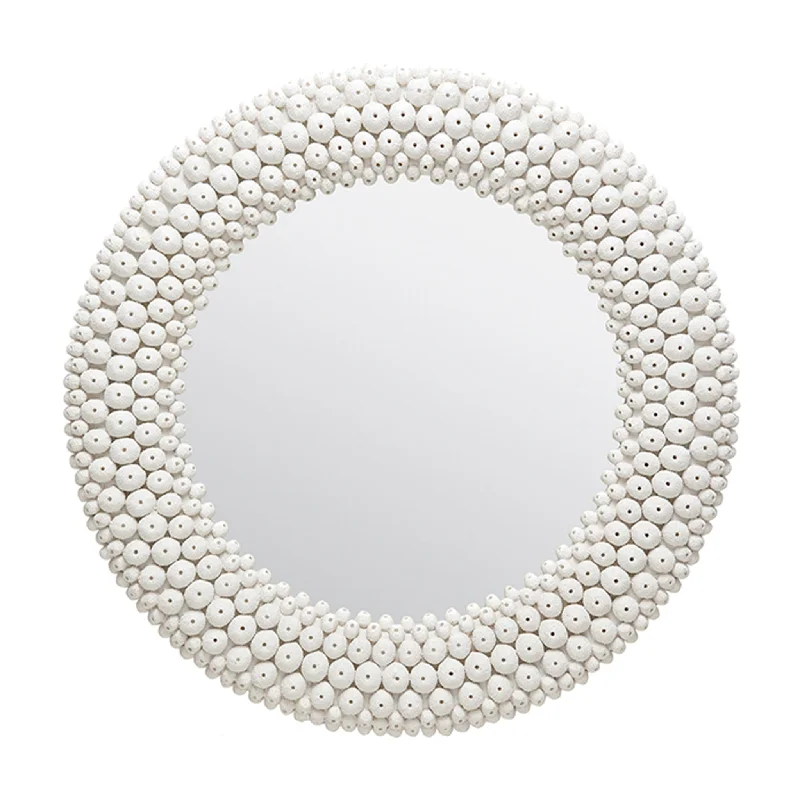 Necklaces and pendants with clear quartz for a pure and radiant look-Helene Round Mirror