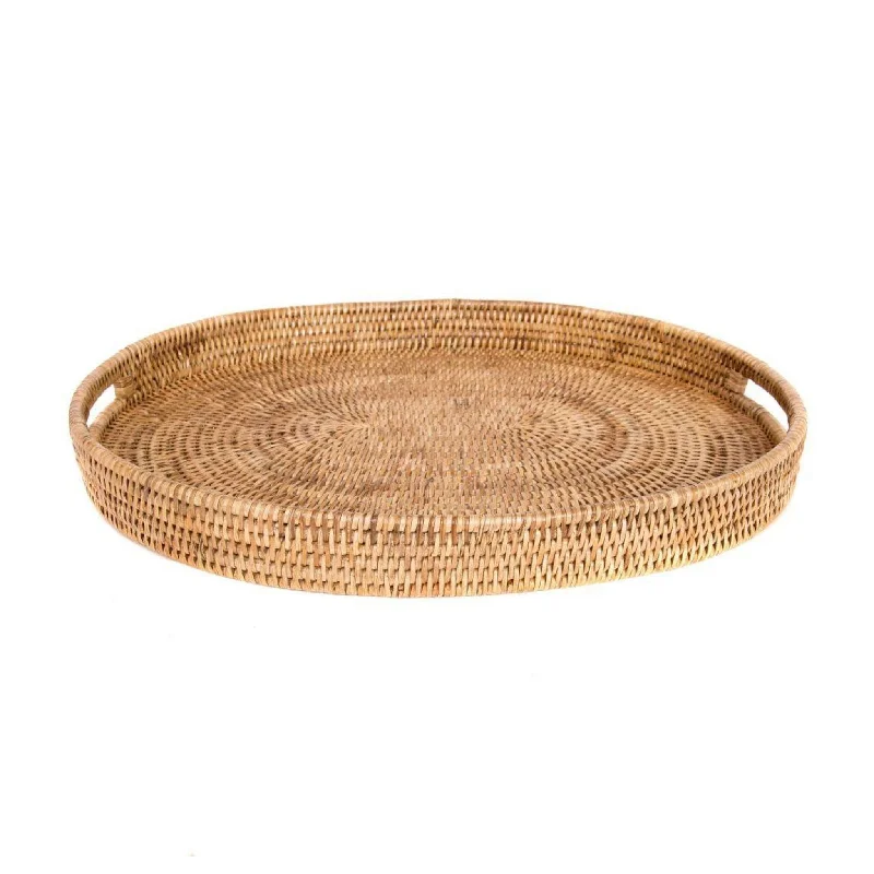 Necklaces and pendants with sun and moon motifs for a celestial-inspired design-Woven Oval Tray