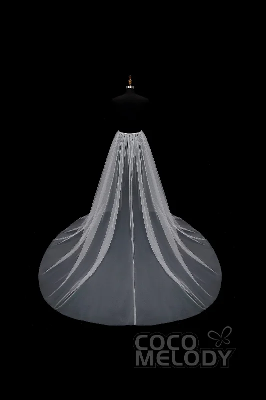 Unique necklaces and pendants with vintage-inspired designs for timeless appeal-Perfect Chapel Train Tulle Wedding Skirt TR18003