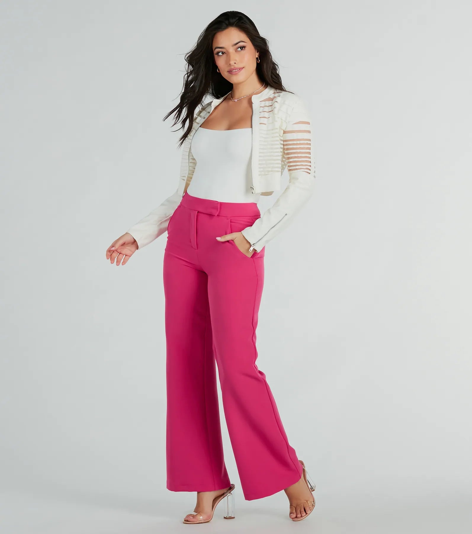 Unique necklaces and pendants with vintage-inspired designs for timeless appeal-Perfectly Chic High Waist Straight-Leg Trouser Pants