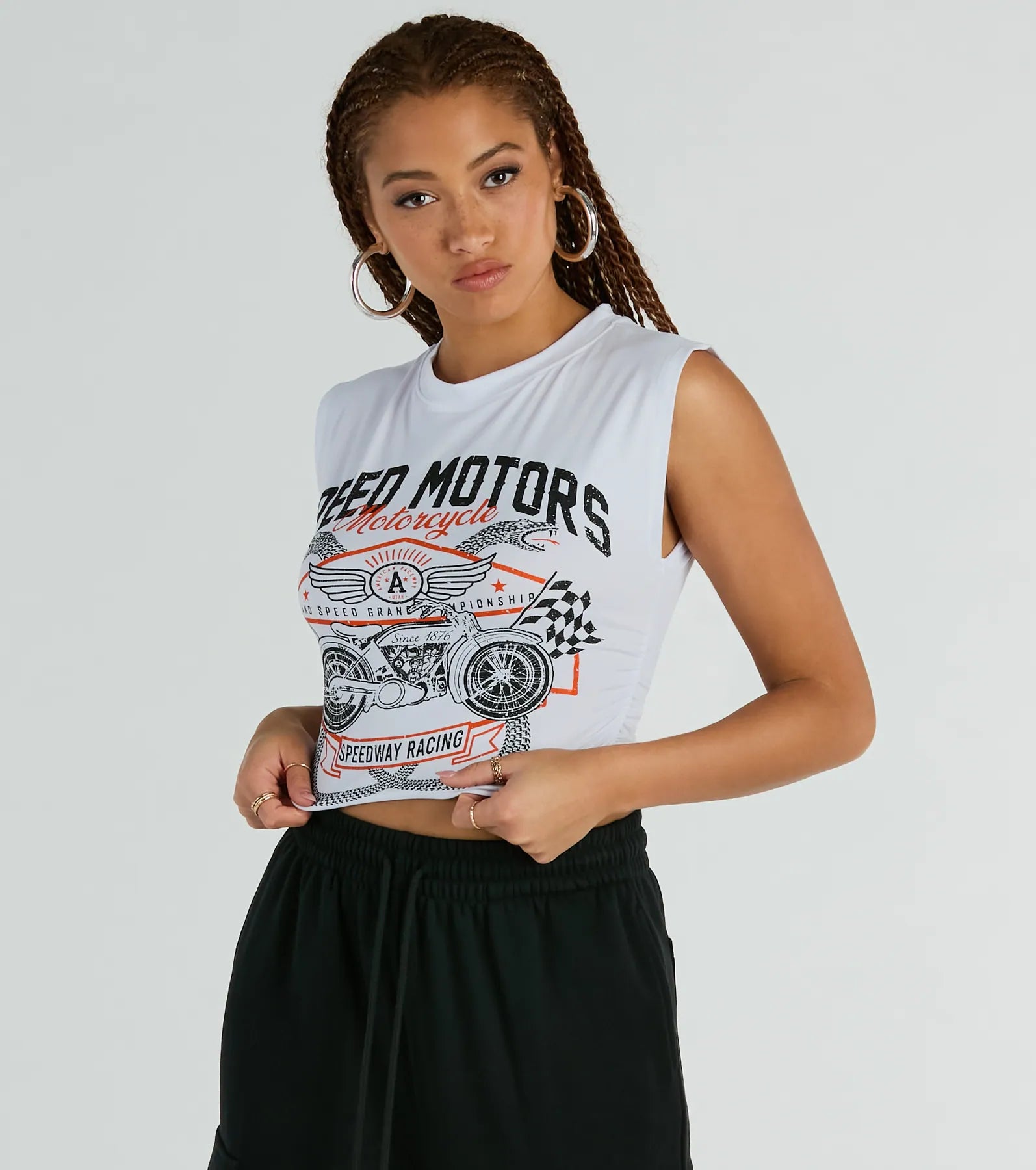 Best necklaces and pendants with cross pendants for a spiritual, meaningful symbol-Speed Motors Racing Muscle Graphic Tee