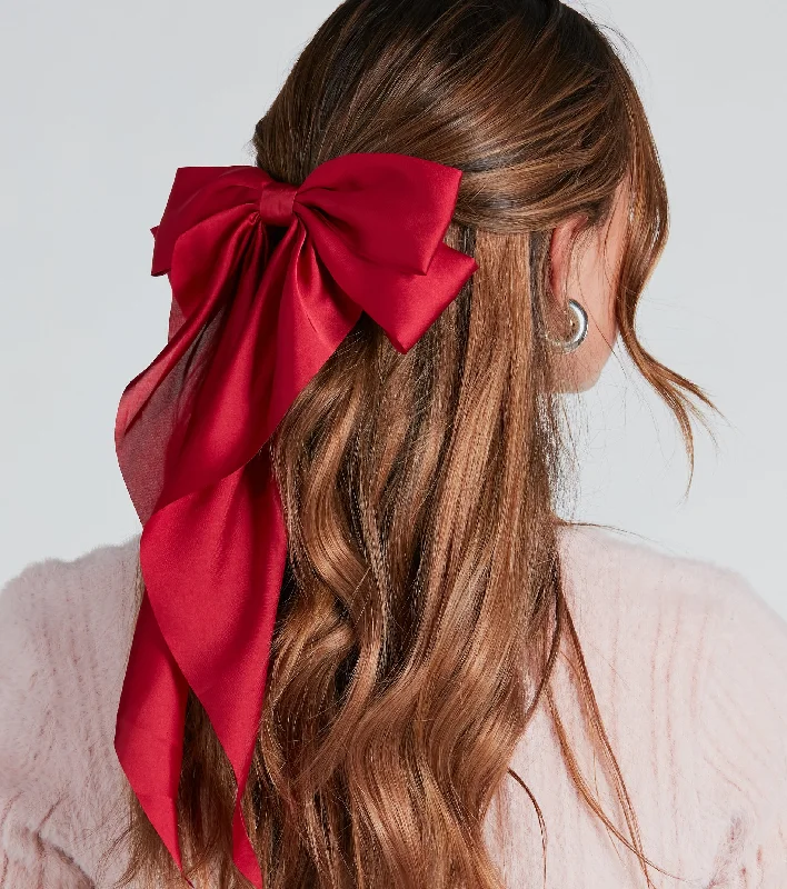 Best necklaces and pendants with silver chains for a sleek, timeless look-Sweet Addition Satin Bow Barrette