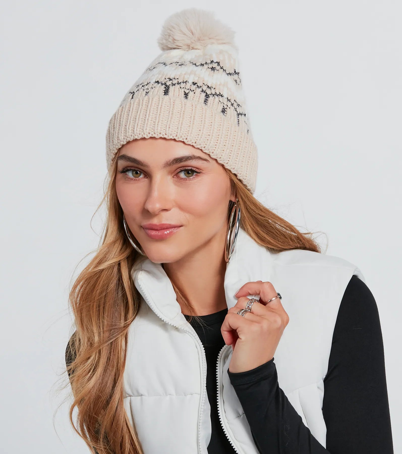 Best necklaces and pendants with opal and gold for a vibrant, luxurious contrast-What A Cutie Knit Pom Beanie